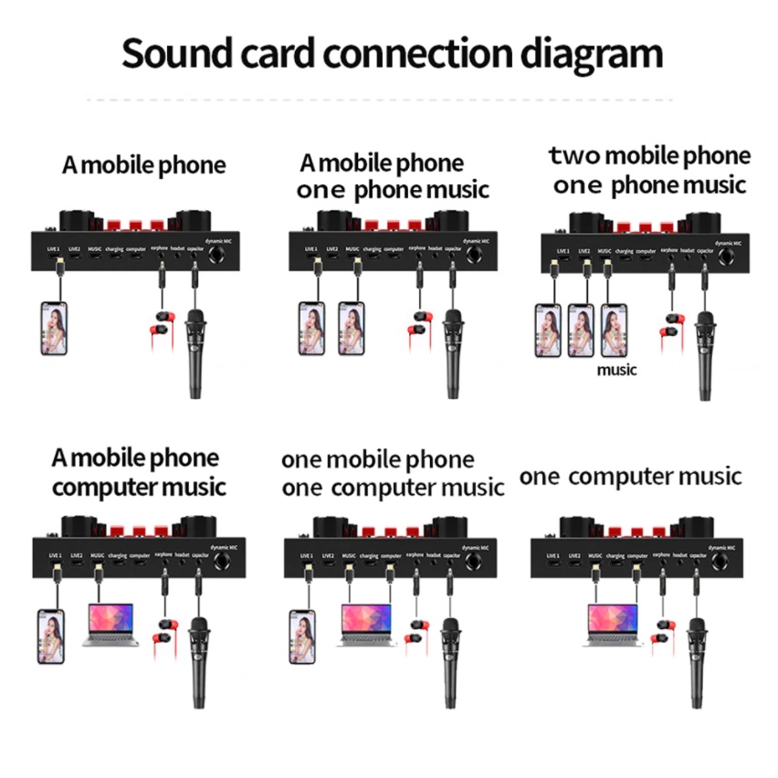 Sound Card Thu Âm Livestream V8S+ - Phiên Bản Nâng Cấp Cực Hay Của V8 - 16 Hiệu Ứng - Có Auto Tune - Bluetooth