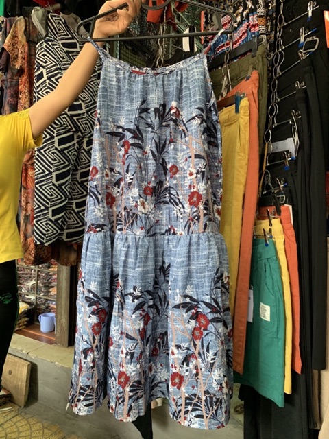 Váy lanh chất xước thái sát lách , 2 dây | BigBuy360 - bigbuy360.vn