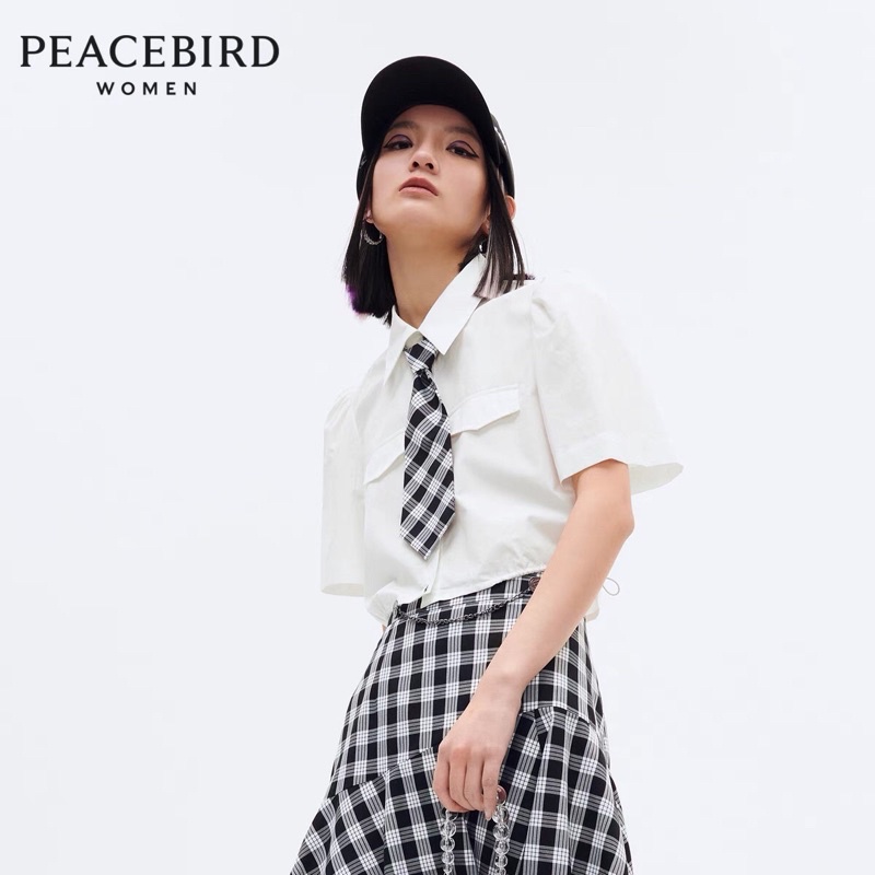 Áo sơ mi croptop Peacebird