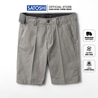 Quần short nam SAQS43 chất kaki dáng vừa, màu xám năng động, form regular fit |SATOSHI|