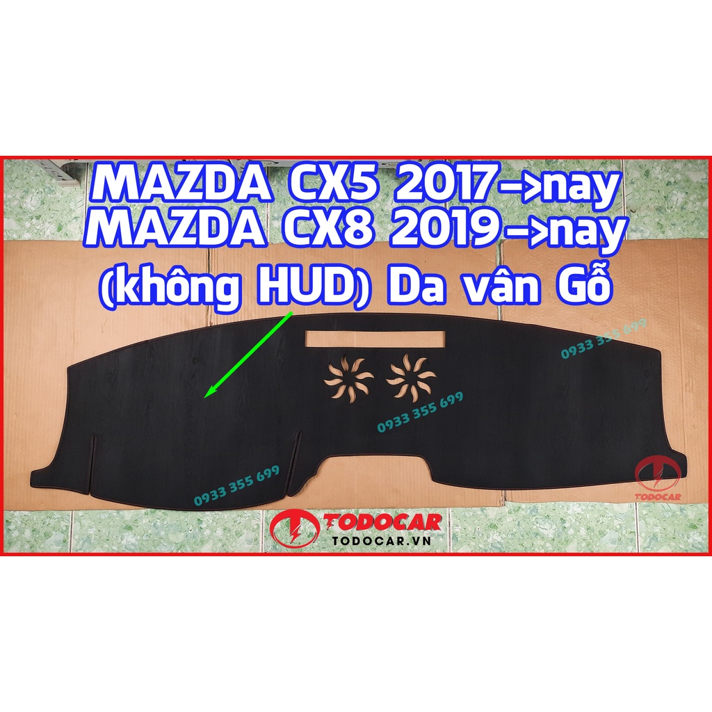 Thảm Taplo MAZDA CX8 bằng Nhung lông Cừu, Da vân Carbon, Da vân Gỗ 2019 2020 2021 2022