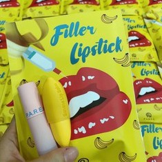 [CHÍNH HÃNG] Son dưỡng môi Filler Collagen Chuối Parea + Son màu Chu Lipstick, giúp môi căng mọng hồng hào