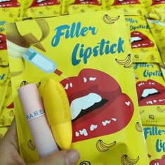 [CHÍNH HÃNG] Son dưỡng môi Filler Collagen Chuối Parea + Son màu Chu Lipstick, giúp môi căng mọng hồng hào