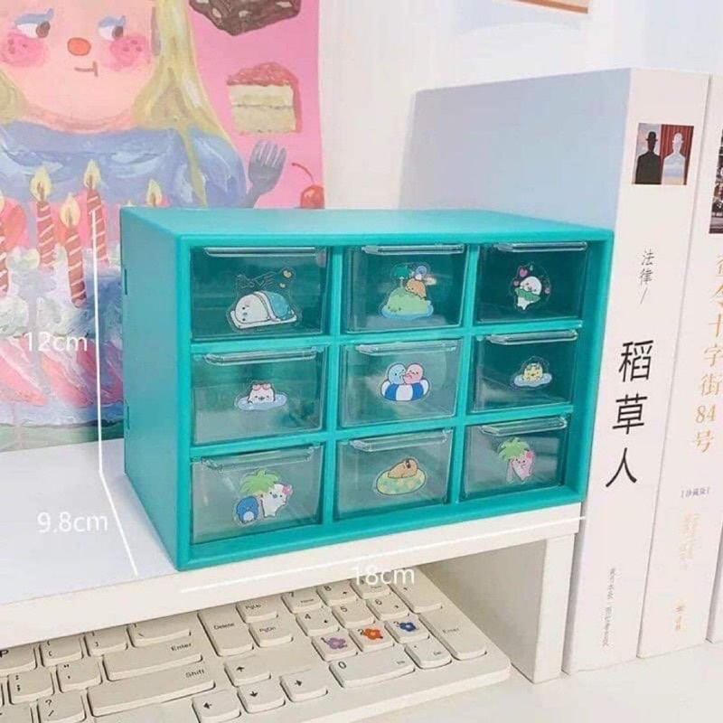 Tủ mini 9 ngăn để bàn đa năng ,trang trí bàn học