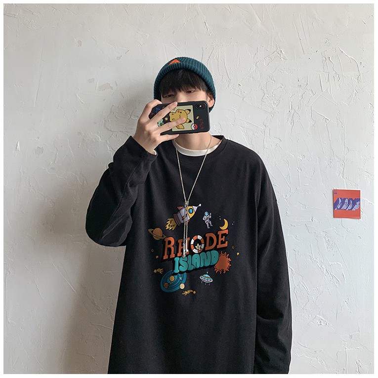 Có hình thật| Áo Thun Tay Dài Unisex Nam - TD26 OHALE - Màu Oliu Cực Chất, Form Rộng Oversize <75kg, Chất Cotton Dày Mềm