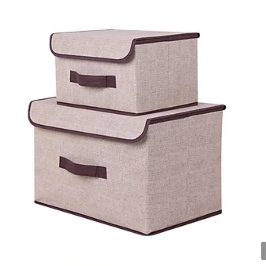 BỘ 2 HỘP ĐỰNG QUẦN ÁO CHẤT LIỆU VẢI KHUNG CỨNG TIỆN DỤNG