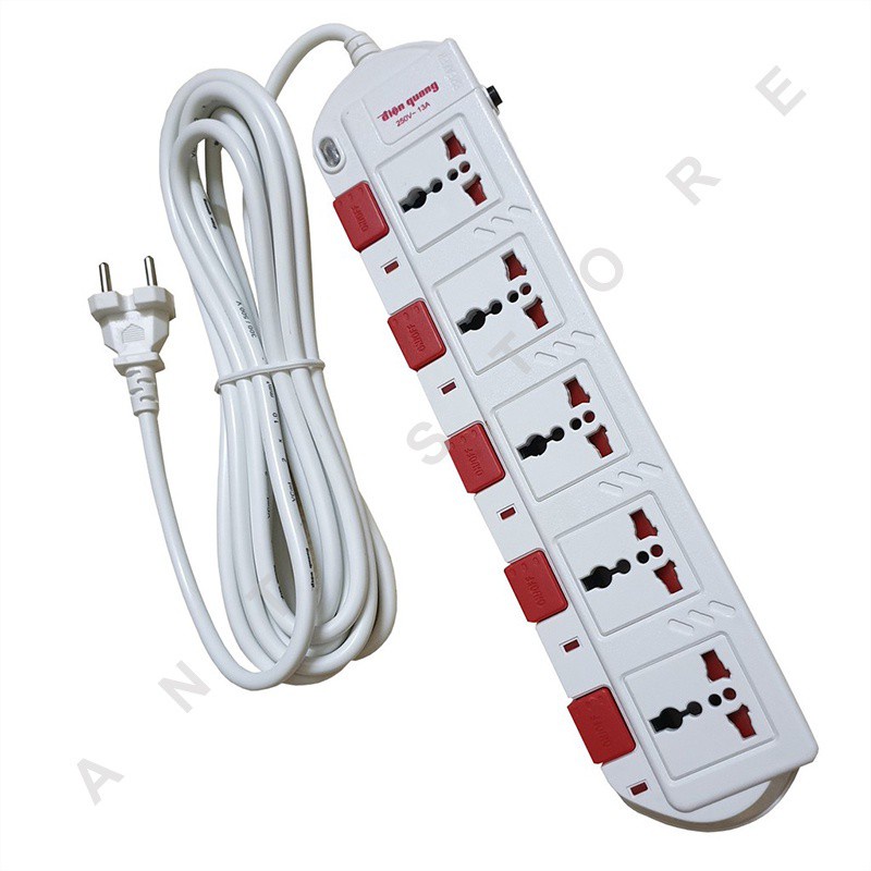 Ổ CẮM DÀI ĐIỆN QUANG 5 CÔNG TẮC 5 Ổ CẤM 2M, 5M