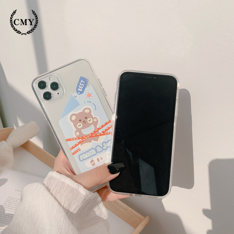 Ốp điện thoại silicon in hình gấu iPhone11/11Pro 11pro Max X XR XS XS MAX 7 8 plus SE | BigBuy360 - bigbuy360.vn