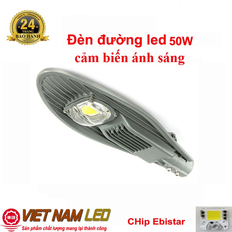 Đèn đường led 30W - 50W 1 mắt led, cảm biến ánh sáng, đèn led đường phố 30W - 50W 220v