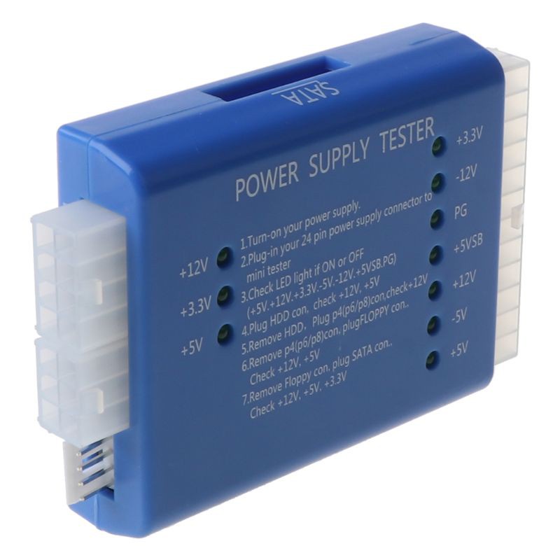 1 Thiết Bị Kiểm Tra Nguồn Điện Màu Đen Pc 20 24 Pin Psu Atx Sata Hd | BigBuy360 - bigbuy360.vn