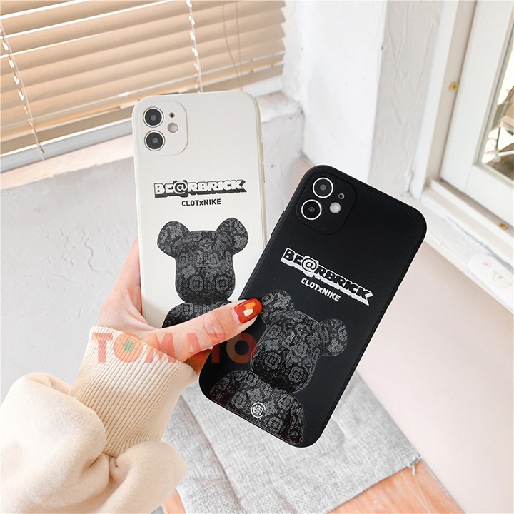 Ốp Lưng IPhone Viền Vuông Hình Gấu BearBrick 6/6plus/7plus/8/8plus/x/xs/11/12/pro/max/plus/promax - Phụ Kiện Tomato