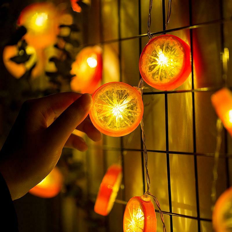 Dây đèn LED 10 bóng 2m hình lát chanh dùng cho trang trí