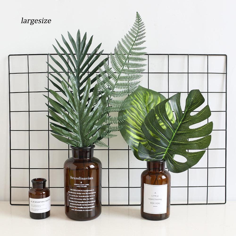 1 nhánh lá trầu bà monstera nhân tạo trang trí nội thất