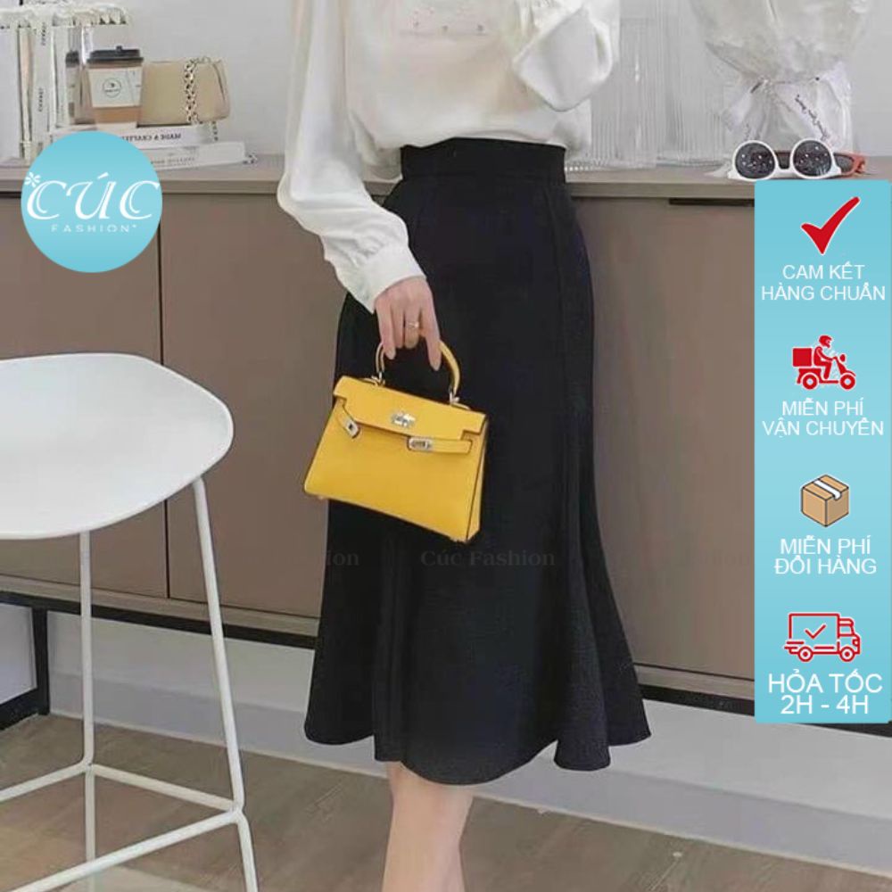 Chân váy Cúc Fashion đầm nữ đuôi cá cao cấp dáng dài bút chì màu đen thời trang công sở đẹp CV897 chân váy đuôi cá