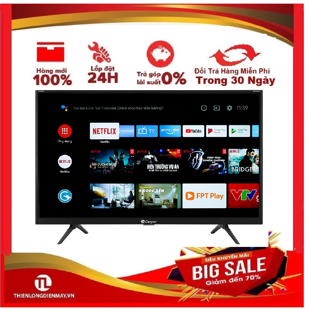 32HG5200 - MIỄN PHÍ CÔNG LẮP ĐẶT -Android Tivi Casper 32 inch 32HG5200 Mới 2021