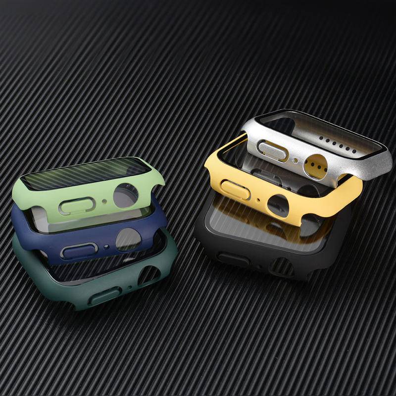 Ốp Bảo Vệ Mặt Đồng Hồ + Kính Cường Lực Dành Cho Apple Watch Series 8 7 41mm 45mm Iwatch 6 5 4 SE 3 2 1 38 40 42 44 MM