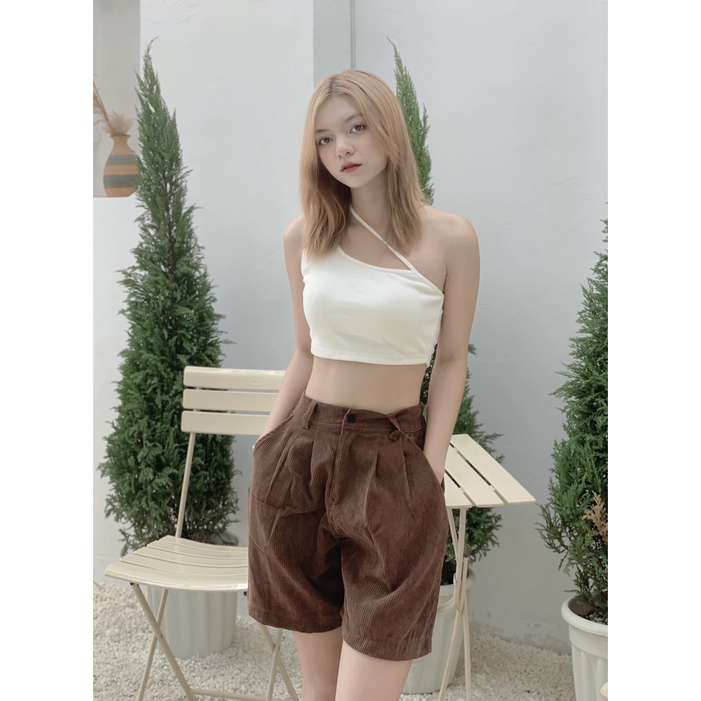 Quần short Ngố Nhung Gân - short sọc ullzang unisex - AAG99