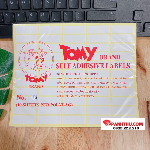 GIẤY DÁN TOMY A5 XẤP 10 Tờ
