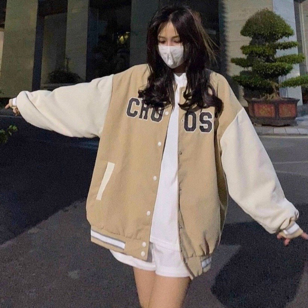 Áo Bomber Nhung tăm CHOOSE 2 lớp dày dặn,Áo khoác nam nữ form rộng Chất nhung tăm 2 lớp lót dù.