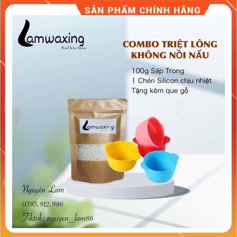 COMBO WAXING 1 CHÉN NẤU SÁP SILICON + 100g SÁP WAX BEANS