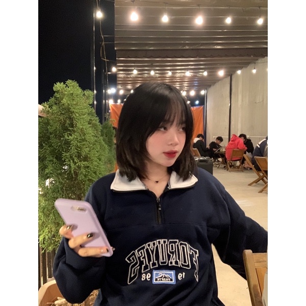 Áo sweater cổ khoá🖤(ảnh tự chụp) | BigBuy360 - bigbuy360.vn