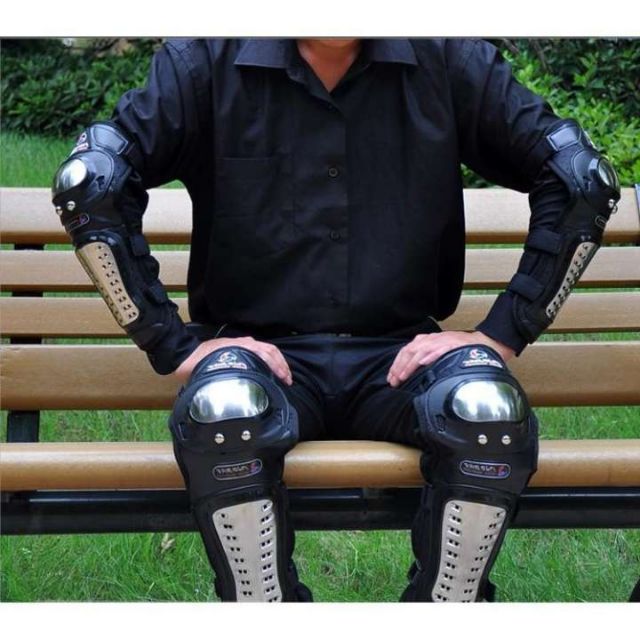 Bộ bảo vệ tay chân đi xe máy inox