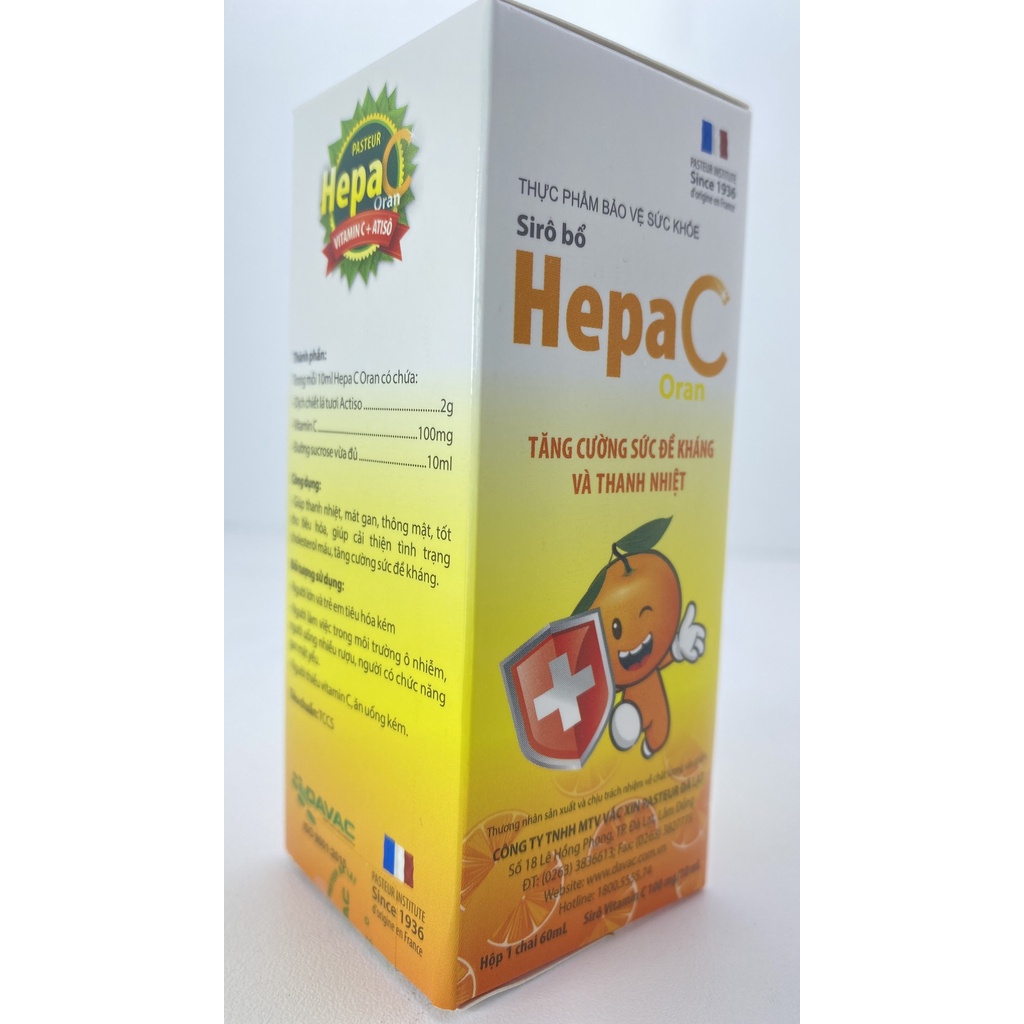 Siro HepaC.Bổ Sung Vitamin C Giúp Tăng Sức Đề Kháng,Tiêu Độc,Thanh Nhiệt Cho Bé