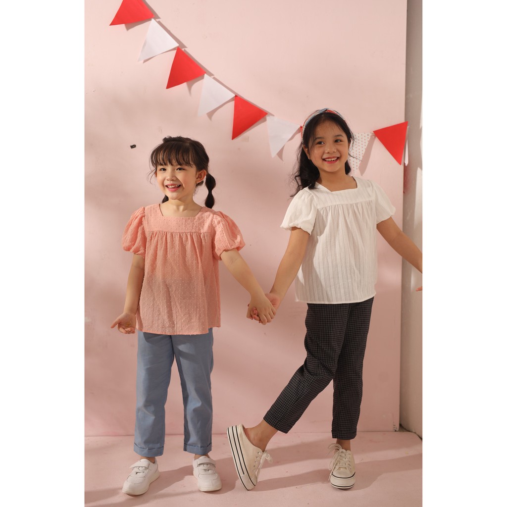 [LITTLE PINK] SARA PANTS - Quần baggy dập gấu bé gái