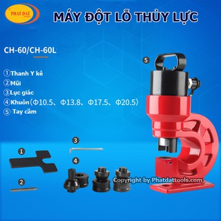 Máy đột lỗ thủy lực CH60 đỏ-Đột bản dày 5mm