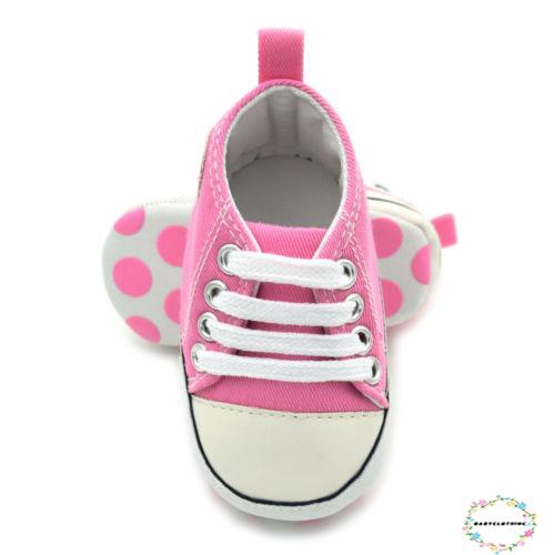 Giày vải đế mềm chống trượt cho bé gái từ 0-18 tháng tuổi