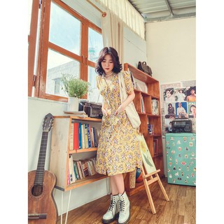 Đầm vàng hoa túi orla dress gem clothing sp006186
