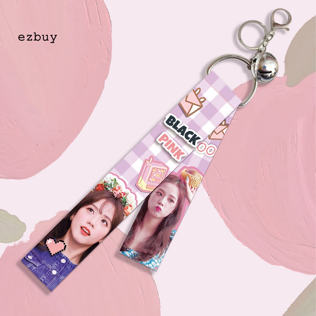 Móc Khóa Dây Ruy Băng In Hình Blackpink Trang Trí Túi Xách / Chìa Khóa