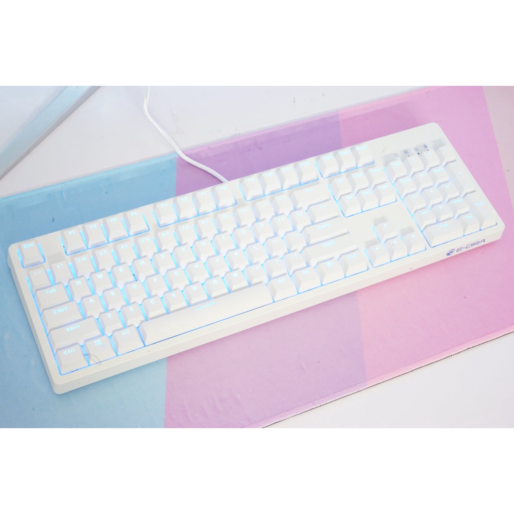 Bàn phím cơ, máy tính E-Dra EK3104 Ice White⚡️𝑭𝑹𝑬𝑬𝑺𝑯𝑰𝑷⚡️cao cấp, gõ bền êm tay, chơi game và dùng văn phòng cực tốt