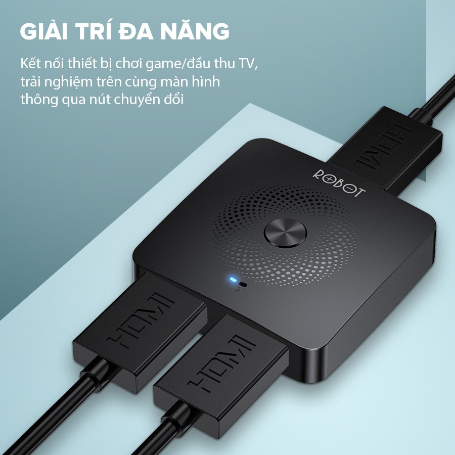 HUB Chuyển Đổi HDMI Switch/ Splitter Hai Chiều ROBOT HM103 - Kết Nối Cổng HDMI 4K Máy Tính PS4 Đầu Thu TV