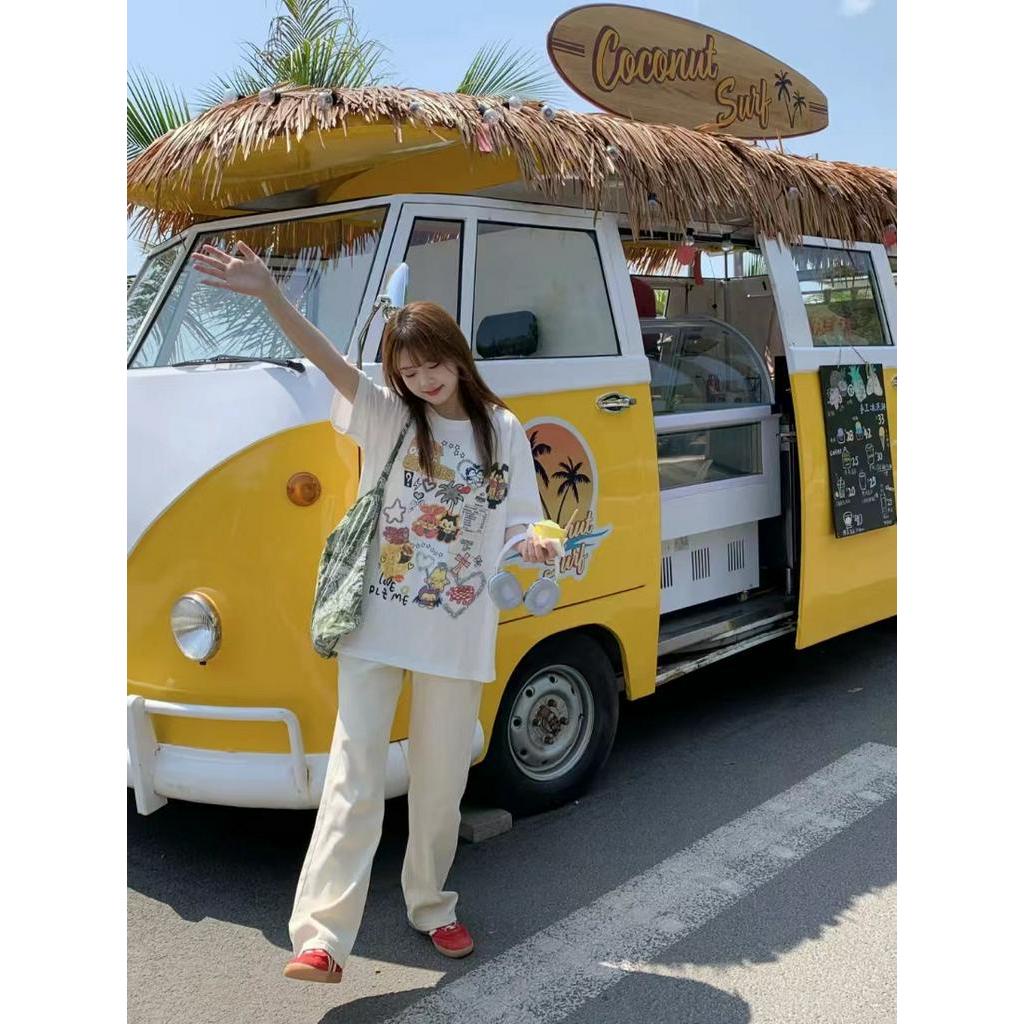 61876 Áo Thun Tay Ngắn Cotton Tinh Khiết In