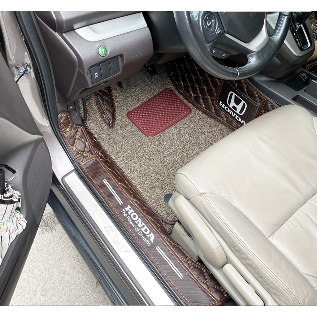 Thảm lót sàn ô tô 6D thành cao, tràn viền bậc cửa Honda Crv 2013-2017