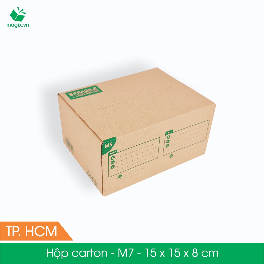 M7 - 25x15x8 cm - 60 Thùng hộp carton + Tặng 25 decal HÀNG DỄ VỠ