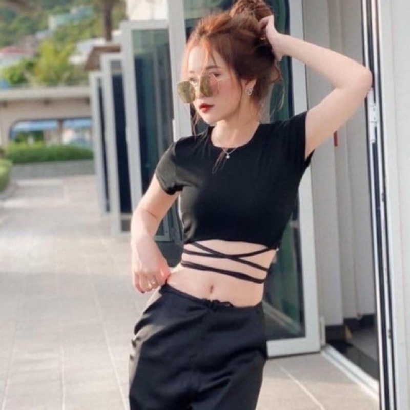 ÁO THUN ÔM BODY TRƠN QUẤN EO XINH ĐẸP H20