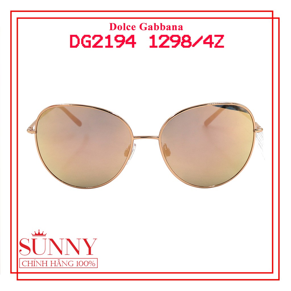 Kính mát chính hãng Dolce&amp;Gabbana DG2194 1298/4Z màu sắc thời trang, thiết kế dễ đeo bảo vệ mắt