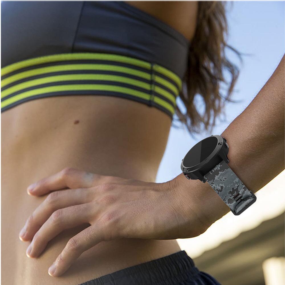 Dây Đeo Silicon Họa Tiết Rằn Ri Thay Thế Cho Đồng Hồ Thông Minh Garmin Fenix 6 Pro 5 Plus Forerunner 945 935 S60