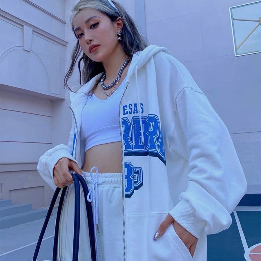 Áo khoác hoodie nỉ bông dây kéo BEERBRO form rộng Retro Âu Mỹ unisex nam nữ Vúaivuare