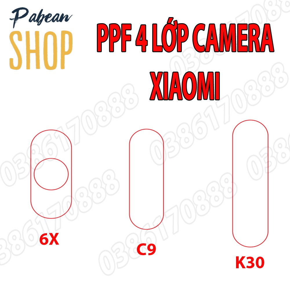 Dán CAMERA PPF 4 lớp chống va đập cho XIAOMI 6X / C9 / K30