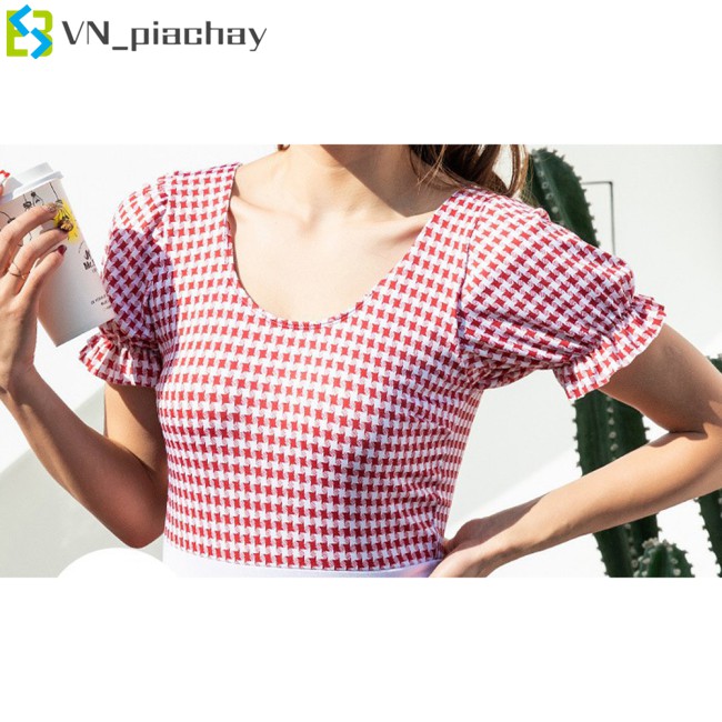 Bộ Đồ Bơi Một Mảnh Họa Tiết Ca Rô Xinh Xắn Dành Cho Nữ | BigBuy360 - bigbuy360.vn