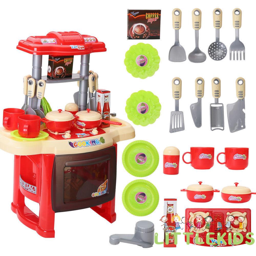 ♕-Funny and Cute Kids Kitchen Cooking Girls Toy Cooker Play Set Gift