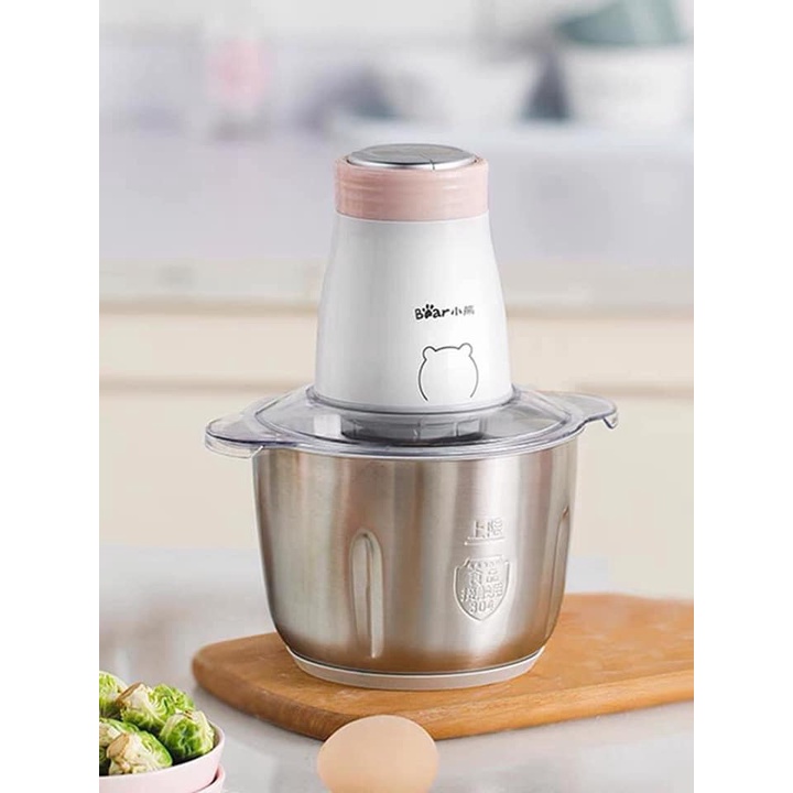 (Có sẵn ) Máy Xay Thịt Đa Năng Bear QSJ-B02Q1 2L ( CỐI INOX)