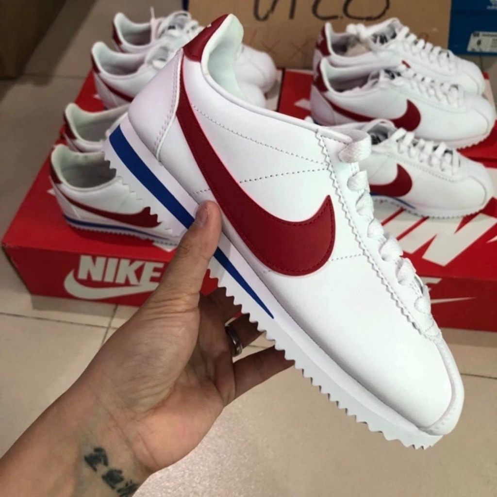 Giày NK Cortez real, Giày móc đỏ cổ điển màu trắng đỏ nam nữ