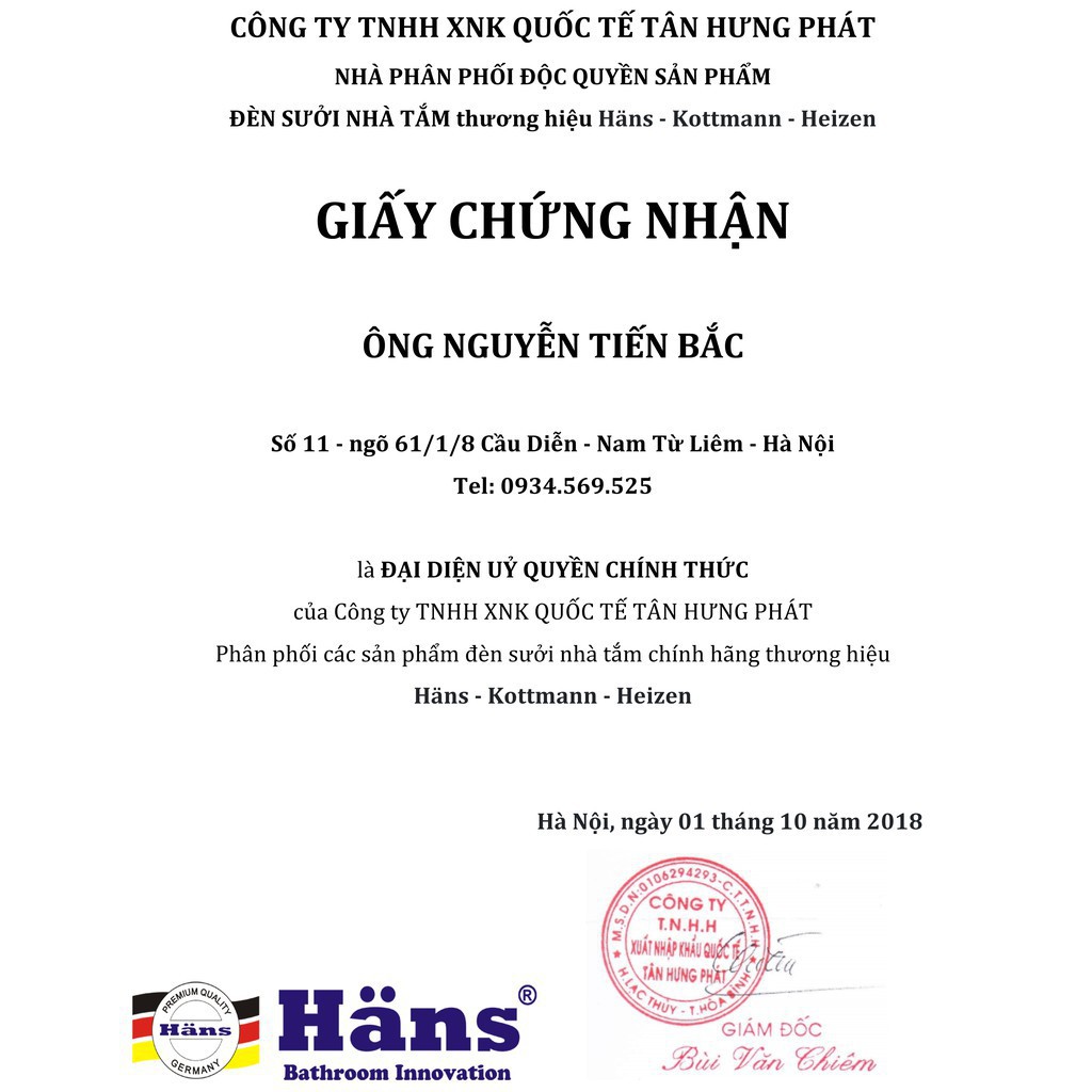 [Chính hãng - Bảo hành 3 năm]Đèn sưởi nhà tắm 2 bóng Kottmann K2BH