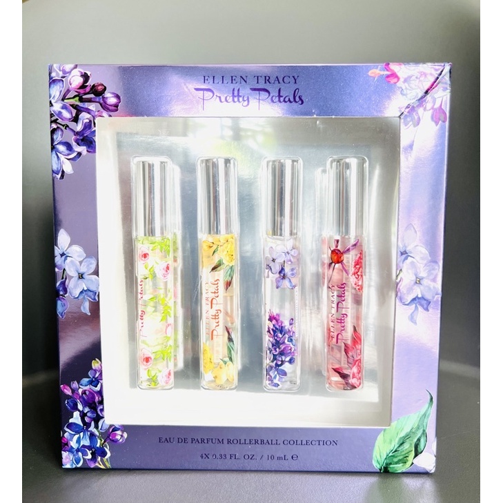 Bộ nước hoa 4 chai Ellen Tracy Pretty Petals Eau de Parfum Rollerball Collection