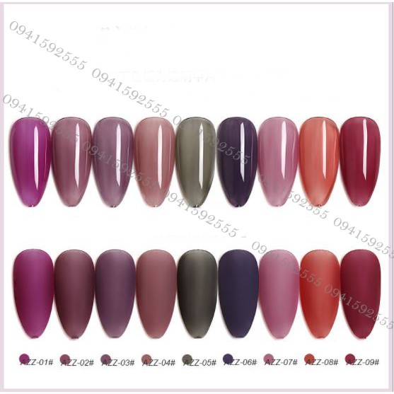 SET Sơn gel AS mã AZZ mẫu chai đỏ nhọn 9 chai 15ml siêu HOT siêu xịn