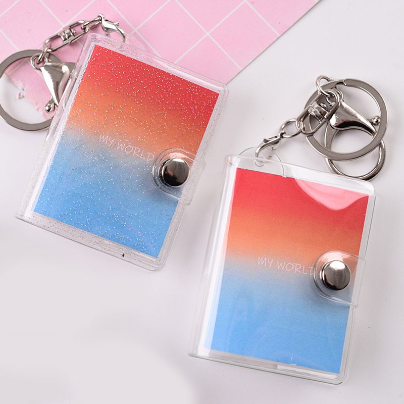 Album đựng ảnh mini bìa trong suốt kích thước 2 inch kèm móc khóa dễ thương